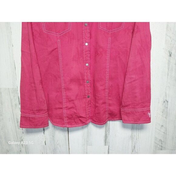Barn Fly Trading Shirt Women’s Large Red Subtle Print Cowgirl Rodeo - Picture 2 of 8
